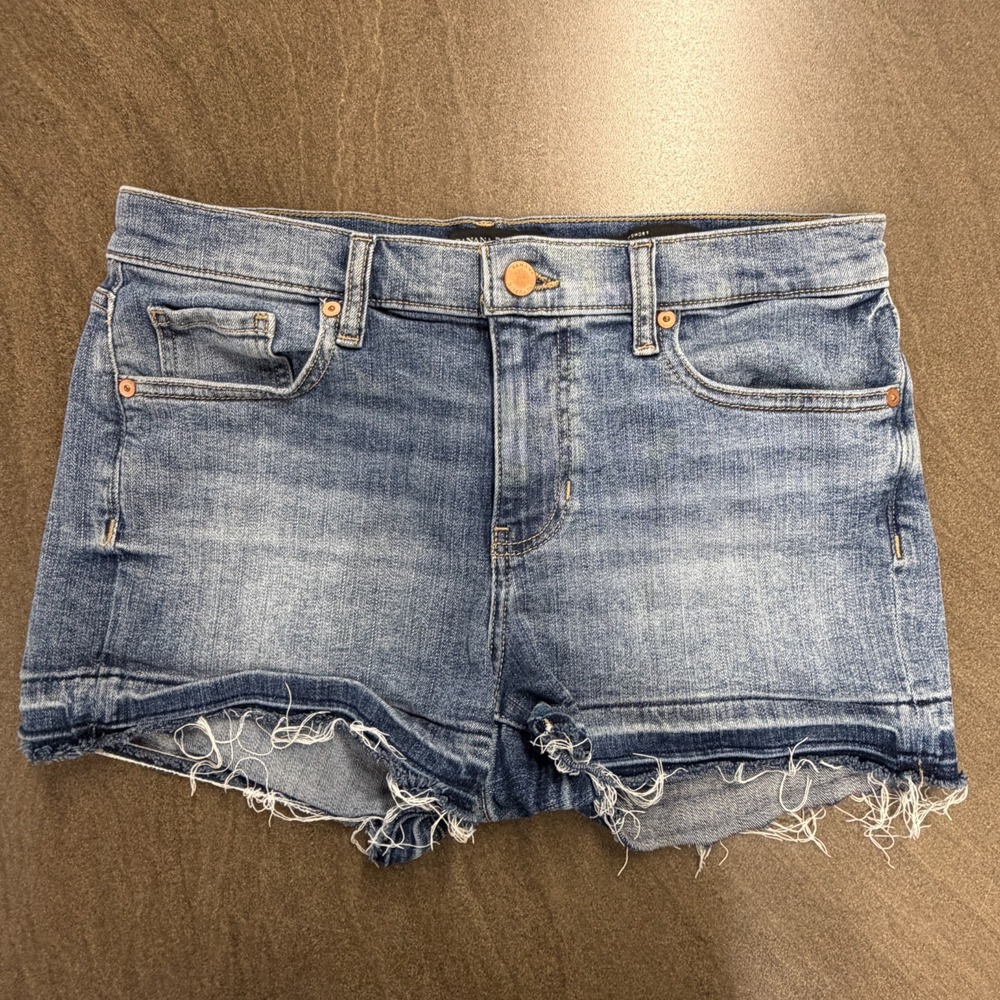 Banana Republic Size 28 Mid Rise Frayed Raw Hem Blue Jean Cutoff Shorts